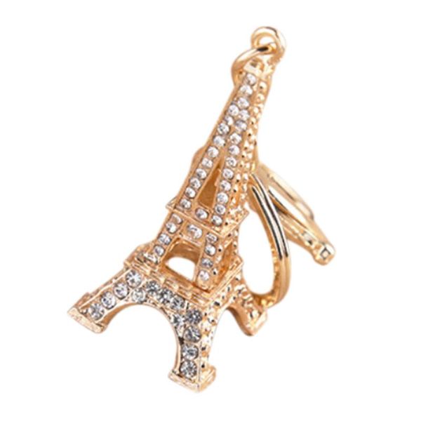 

keychains paris tour eiffel rhinestone key chain tower keychain for keys souvenirs, ring decoration holder, Silver