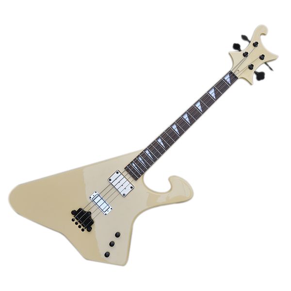 

factory custom cream unusual shaped electric guitar with rosewood fretboard