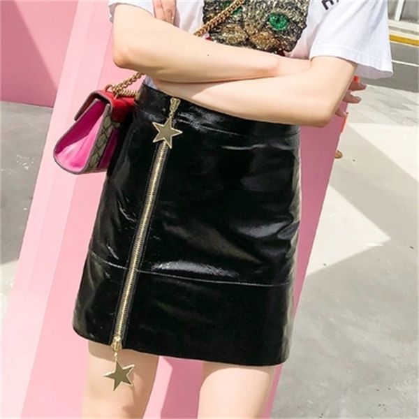 

autumn and winter new sheepskin with zipper skirt adj4, Black