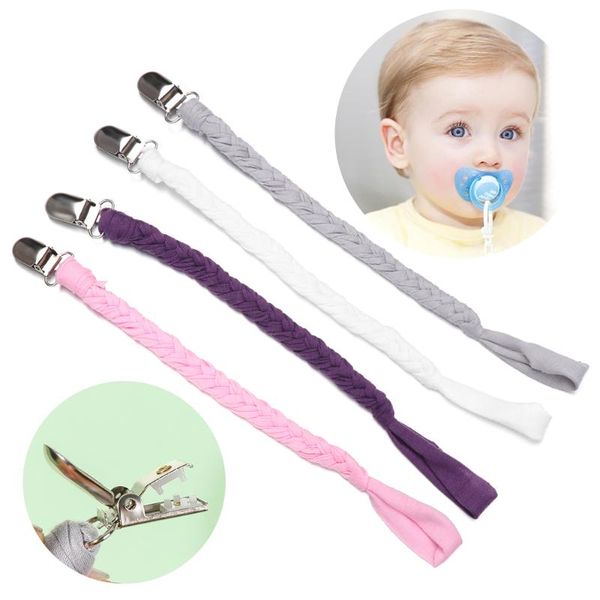 

pacifiers# 4pcs pacifier clips chain dummy clip holder braided nipple soother for infant baby feeding