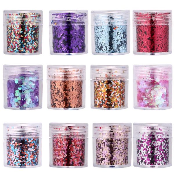

nail glitter 16 boxes art sequin colorful manicure stickers accessories, Silver;gold