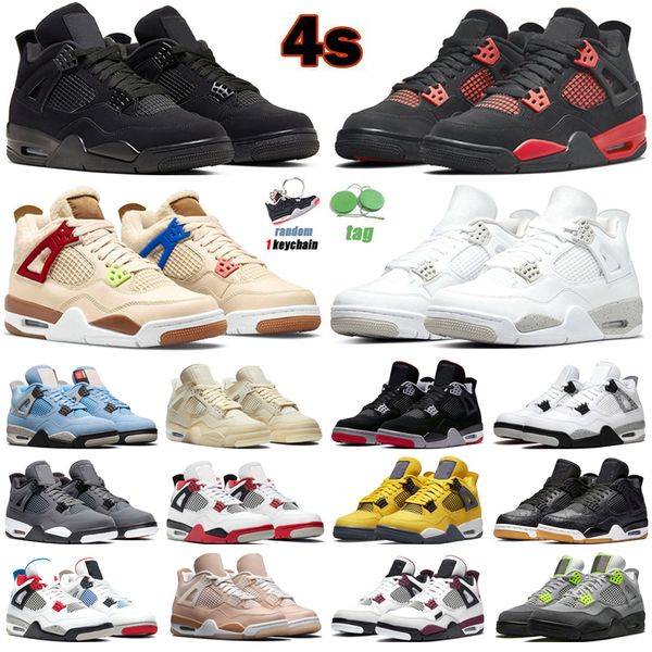 

4s basketball shoes men women 4 red thunder university blue wild things white oreo what the mens trainers sport sneakers