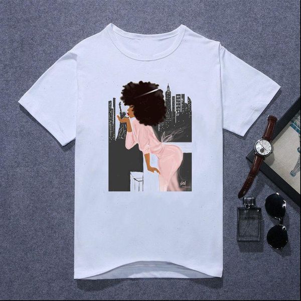 

the melanin bunch print t shirt women harajuku summer womenst shirt female tees camisa mujer printed t shirts tshirt, White