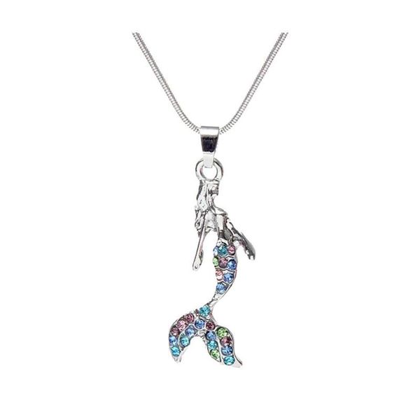 

sea ocean mermaid necklace women collares choker pendant love chains for jewelry gifts bijoux femme 2021 accesorios mujer a1, Silver