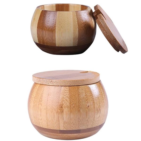 

wooden salt box spice jar sugar bowl pepper box salt seasoning container storage a9lb