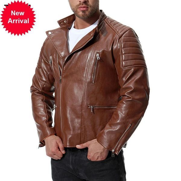 

mens jackets motorcycle pu leather biker jacket men outerwear m-5xl, Black;brown