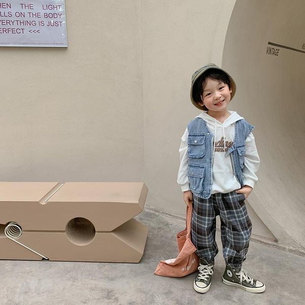 

waistcoat 80-130 cm 2021 spring autumn boys casual jeans vest baby kids children denim, Camo