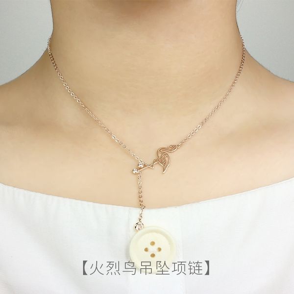 

simple zircon necklace pendant with japanese and korean designs, Black