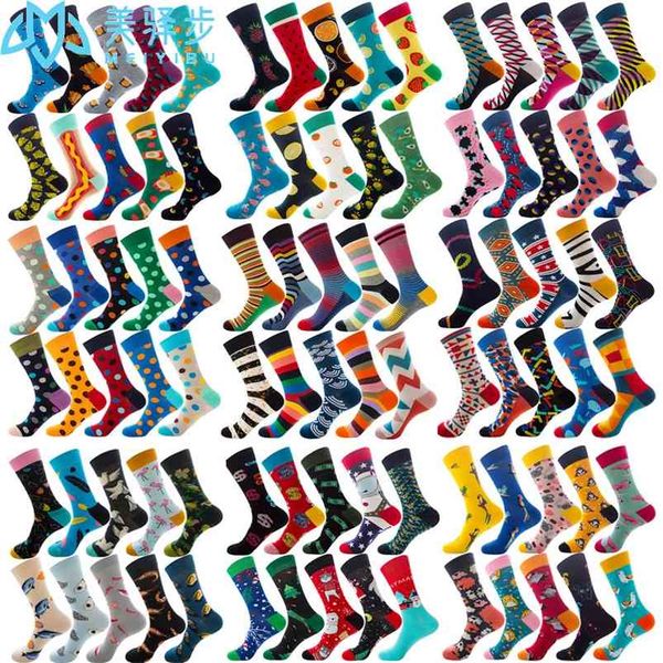 

10 pairs per set casual men socks socks fashion funny sock happy business party dress cotton socks man 210727, Black