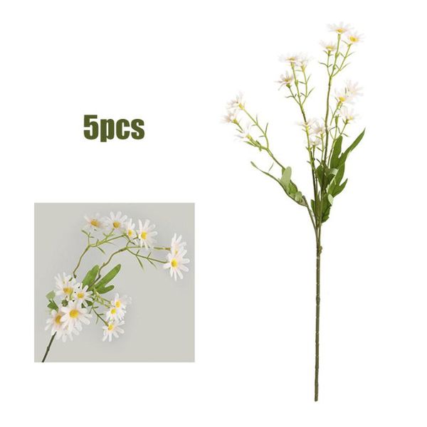 

decorative flowers & wreaths 6 pcs artificial daisy fake plants outdoor home wedding decorating party decoration diy room table decor