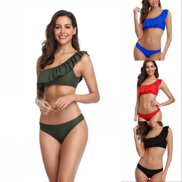 

bikini swimsuit fashion one shoulder split