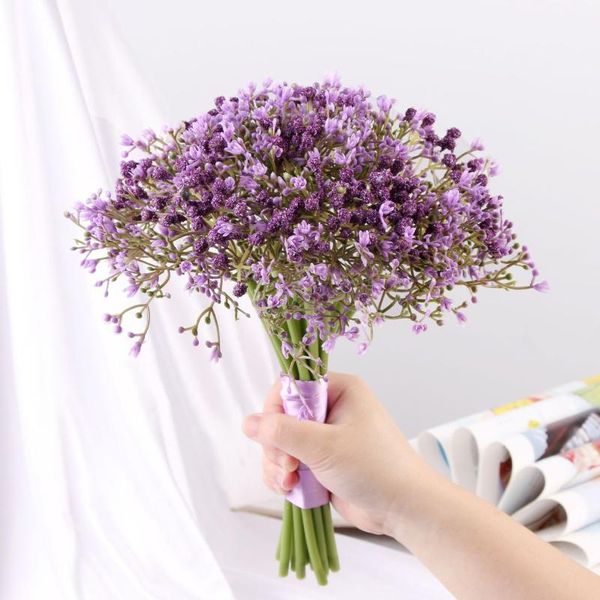 

decorative flowers & wreaths artificial gypsophila silk bride holding for wedding accessories bouquets of home living room decoration