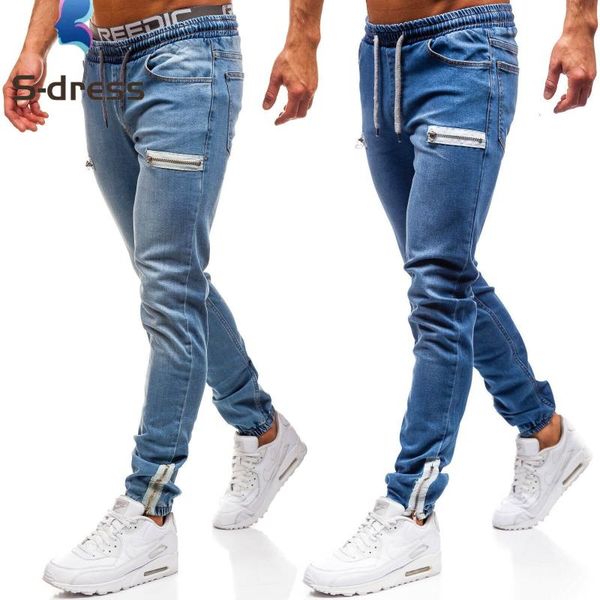 

men's jeans fardress european and american denim fabric casual frosted zipper design sports men, Blue