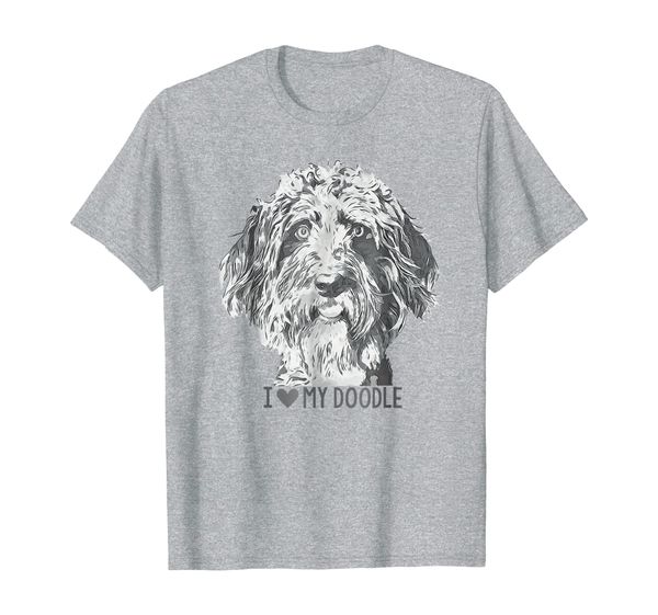 

i love my doodle t-shirt, White;black