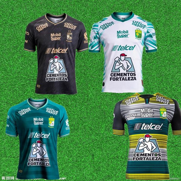

new 20/21 mexico leon f.c. soccer jersey 2021 liga mx club leon home football shirts, Black;yellow