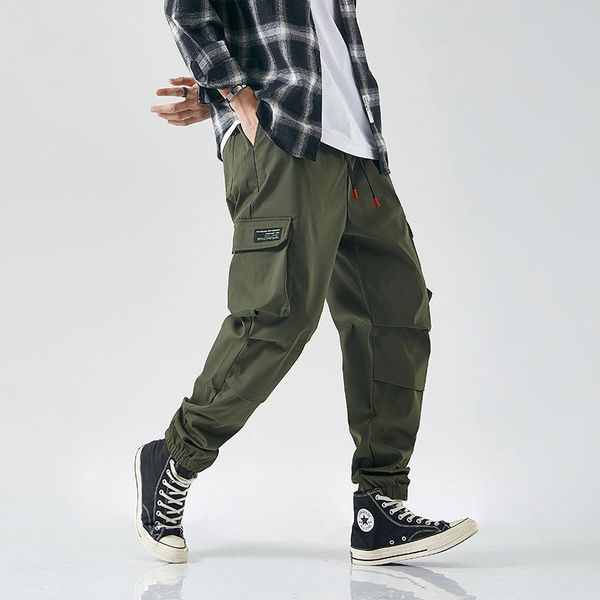 

men's pants cargo men overalls 2021 summer plus size loose sports street couple style versatile -40, Black