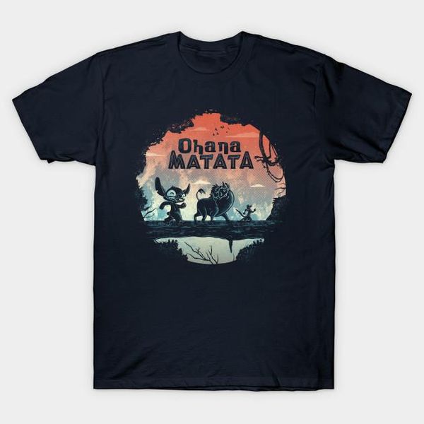 

men's t-shirts men t-shirt ohana matata tshirt women t shirt, White;black