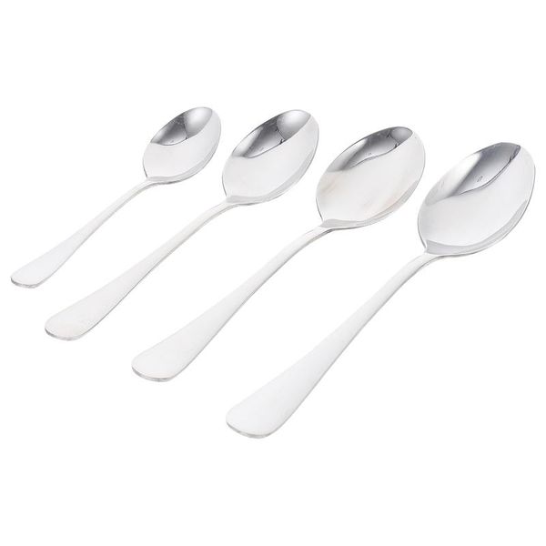 

dinnerware sets 8pcs stainless steel serving spoons practical soup scoops rice (silver)