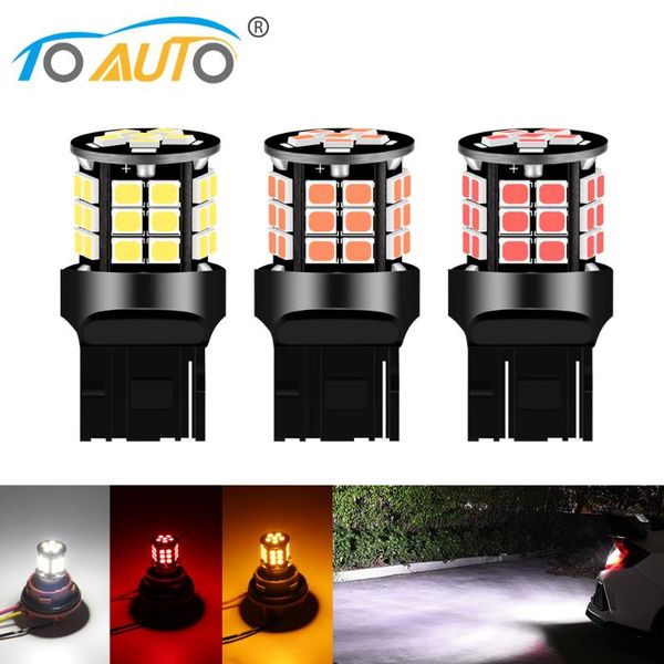 

emergency lights 2pcs t20 7440 w21w w21/5w 7443 led bulb 36smd 2835 chips bulbs car brake reverse light lamp turn signal dc 12v 6000k