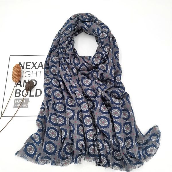 

hats, scarves & gloves sets 2021 men's spring, autumn and winter european american style copper coin pattern casual business simple pri, Blue;gray