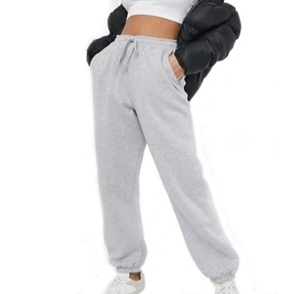 

women's pants & capris sports women casual sweatpants drawstring solid black grey clothing mujer pantalones jogger, Black;white