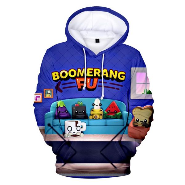 Moletom com capuz masculino 2021 clássico boomerang fu jogo com capuz meninos/meninas 3d legal streetwear casual crianças com capuz moletom