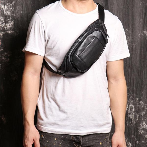 

2020 bag cross-border men's women casual all-match chest style leather large-capacity waist mobile phone messen mgnfa