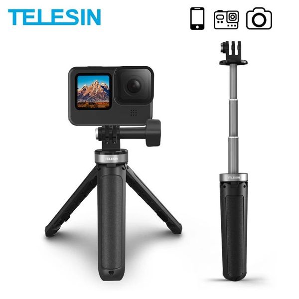 

selfie monopods telesin mini stick portable aluminium alloy plastic adjustable for 9 osmo action insta360 android camera