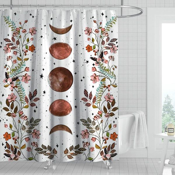 

cilected ins moon flower print shower curtain waterproof and mildewproof bathroom partition curtain home decor window