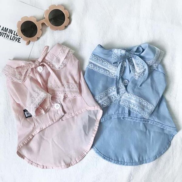 

dog apparel gentle little shirt summer teddy shih tzu yorkshire terrier kitty lace princess pet small clothes