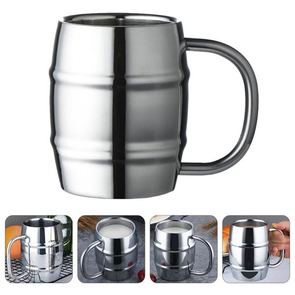 

mugs coffee cup handle mug metal beer jar stainless steel insulated
