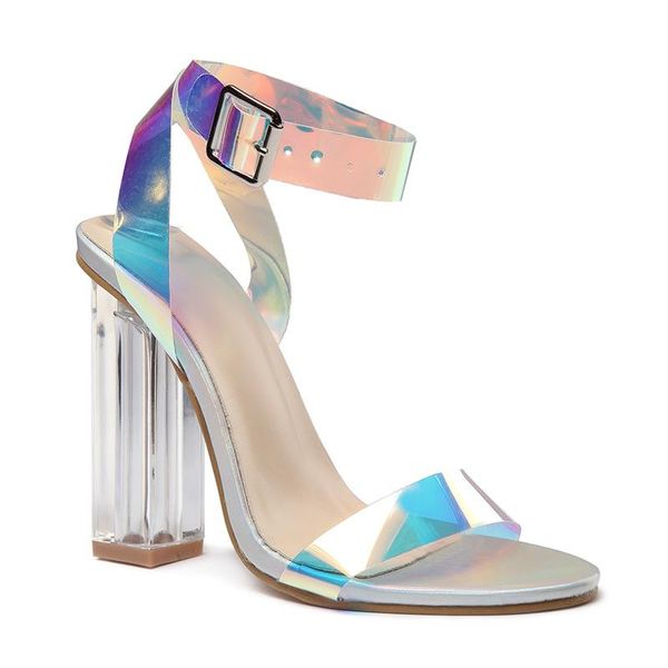

dress shoes women sandals colorful buckle strap super high (8cm-up) shallow thick heel lady party female pumps plus size, Black