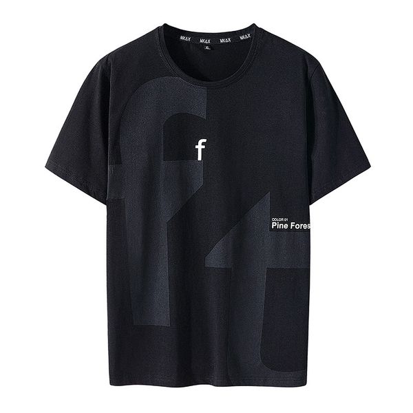 

2021 fashion short sleeve t-shirt cotton large men's loose and xl plus brand couple's shirt 1-4 98ke, White;black