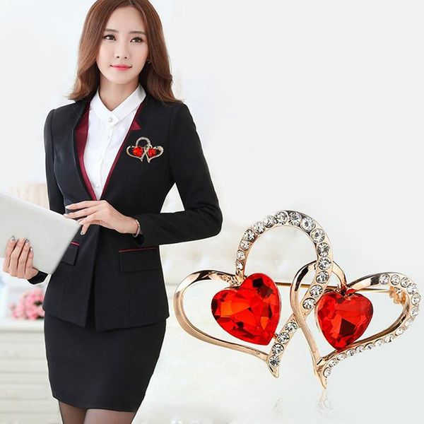 

pins, brooches heart shape love&flower rhinestones girls women brooch corsage wholesale, Gray
