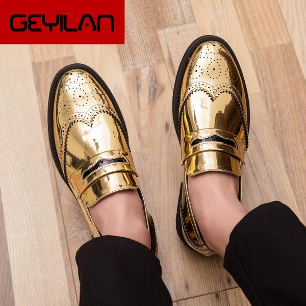

dress shoes big size 38-48 men leather oxford fashion gold heren schoenen chaussure mariage homme, Black