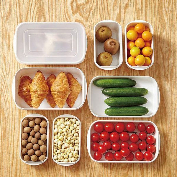 

storage bottles & jars fresh-keeping box with lid plastic food container for refrigerator microwave-heated portable lunch boxes organizer