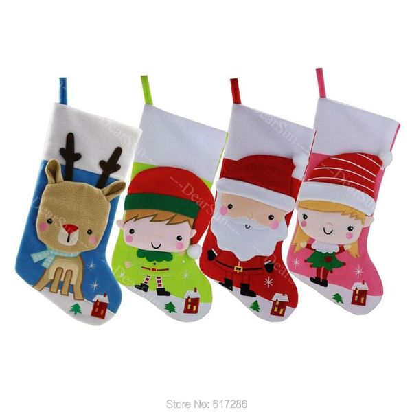 

christmas decorations 50pcs stockings with santa claus reindeer girl elf boy
