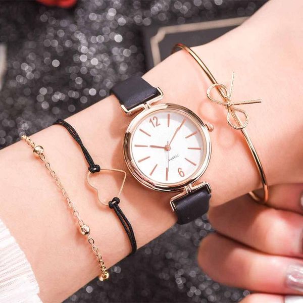 

wristwatches women watches double dial print fashion small delicate european beauty simple casual bracelet watch suit zegarek damski 2021jan, Slivery;brown