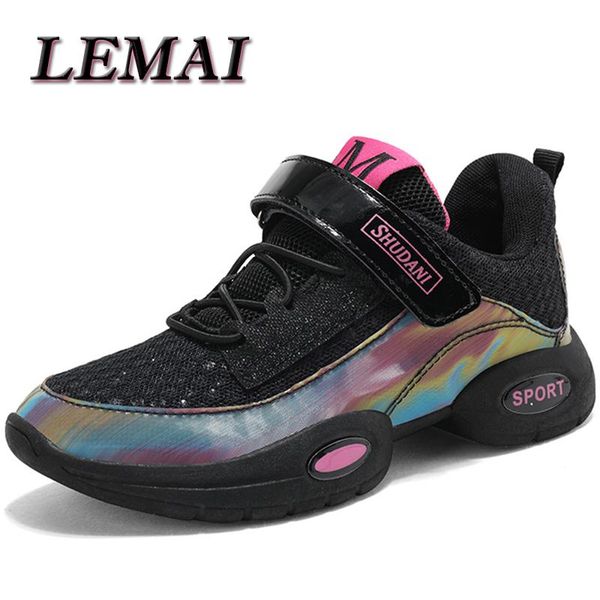 

sports running shoes kids girls sneakers teenager trainers breathable casual outdoor tennis shoes girl black colors size 28-38