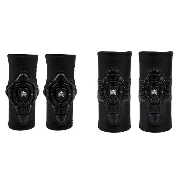 

elbow & knee pads meroca sports brace support protect cycling children's roller skating, Black;gray