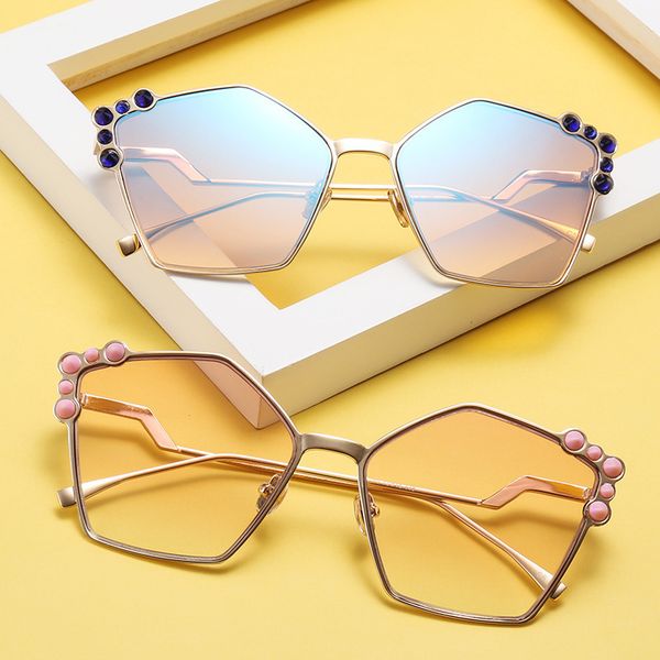 

17089 new style women's decorative sunglasses, White;black