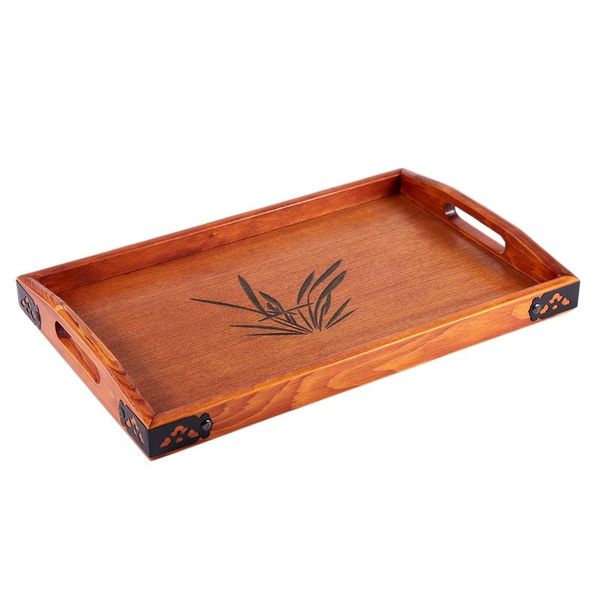 

kitchen storage & organization meal tea drink tray wooden breakfast with handle catering service