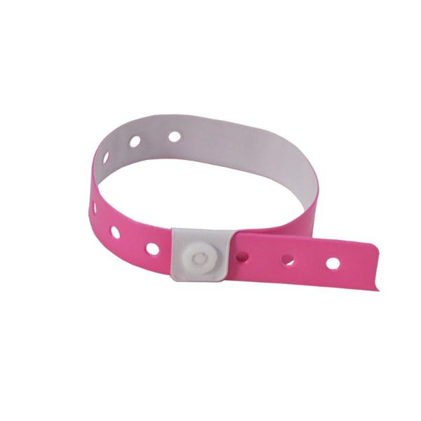 

pink plastic wristbands - 100 count more sturdy wristbands for parties events identity tag 16mm x 250mm