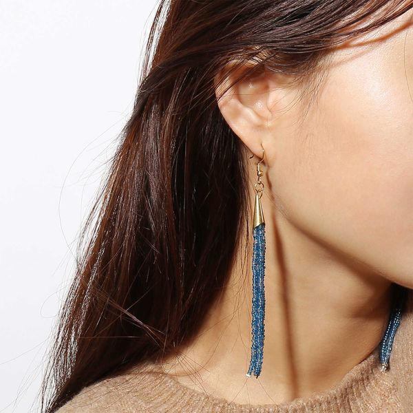 

handmade beaded tassel versatile fashion women's earrings b0578, Silver