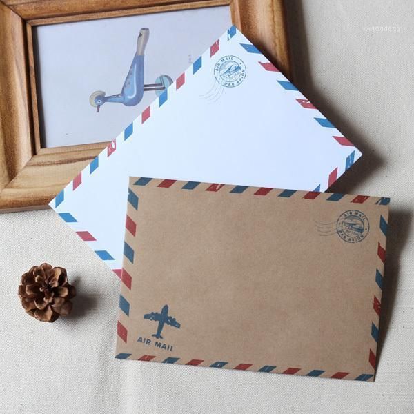 Открытки для поздравительных открыток - A6 Авиаполосовая воздуха Конверты 50 шт. / Коричневое свадебное приглашение без открытки1