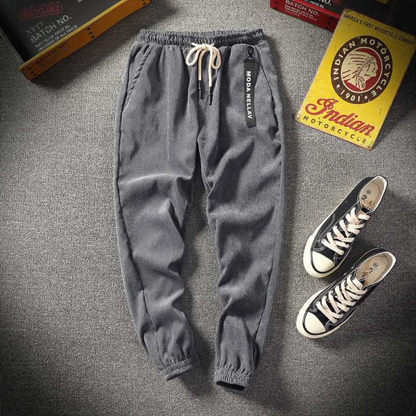 

orduroy casual quality loose large m-5xl size moderate sports men broek, Black