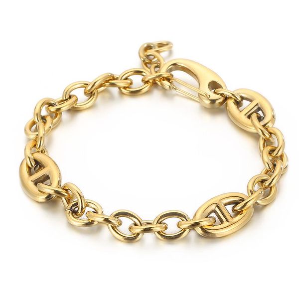 

link, chain gold black o-chain men's women's bracelets trendy party accessories wholesale