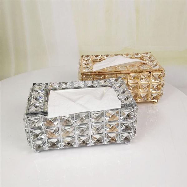 

tissue boxes & napkins 1pc rhinestone box paper rack office table accessories facial case holder napkin tray for home el car