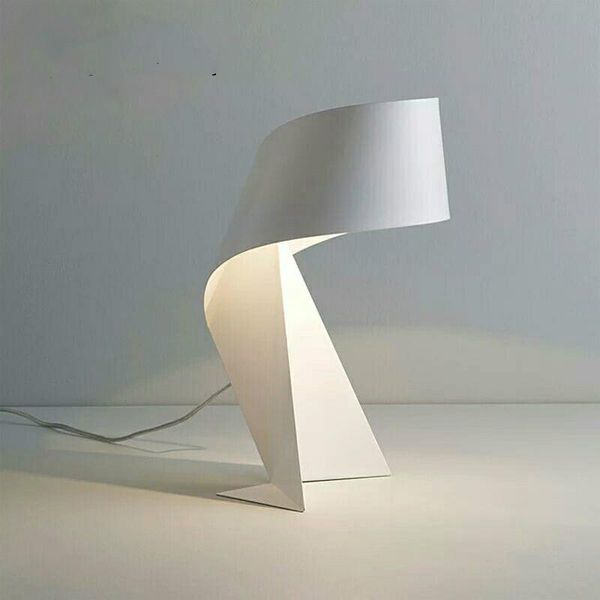 

table lamps modern creative personality wrought iron cartoon children's room bedroom study studio black and white origami lamp
