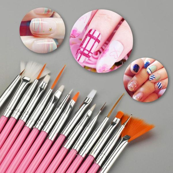 

nail art kits 18 pieces/set tool cleaning cup grinding sanding bar uv gel extension brush manicure brushes sets drawing